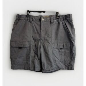 The Foundry Men's Size 46 Big & Tall Grey Cargo Shorts 9" Inseam Ripstop Stretch